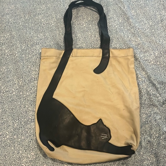 Sleepyville Critters Handbags - Sleepyville Critters canvas tote bag with cat